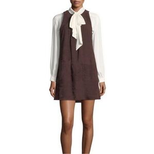 Joie Leather Chocolate Brown Sleeveless Dress. Size L.